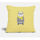 Bob The Coolest Cat Washed Yellow Pillow